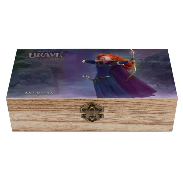Mérida, la Princesa Valiente Caja Organizadora de Madera Rústica - Caja Decorativa Multifuncional para Escritorio, Hogar, Oficina, Joyas y Manualidades