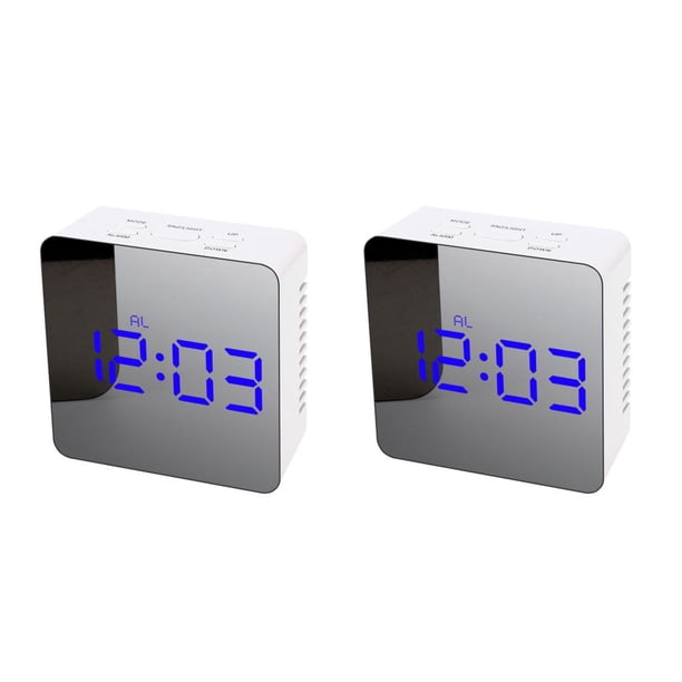 Kearding Reloj despertador Digital LED para Hotel en casa, proyector de detección de luz automático ajustable, relojes de Radio, brillo ajustable tipo Luz azul tipo 1 2piezas Kearding CBP441912