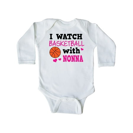 

Inktastic I Watch Basketball with Nonna Gift Baby Girl Long Sleeve Bodysuit