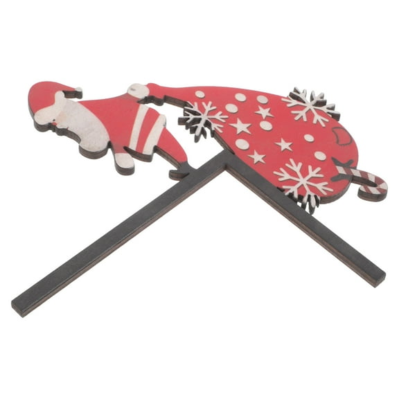 GOOHOCHY Festive Door Frame Decoration Red Wood Christmas 1Pcs 7.1x7.1x0.2In