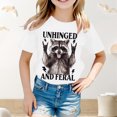 thumbnail image 2 of Curuila Kids Girls T Shirt Short Sleeve Casual Loose Fit Animal Print Crew Neck Summer Tops White Size 8-9 Years, 2 of 4