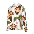 thumbnail image 2 of Daiia Monkeys Swinging from Palms UPF 50+ Sun Protection Hoodie Jacket Lightweight Long Sleeve Sun Shirt for Women Men with Pocket Hiking Outdoor-X-Large, 2 of 9