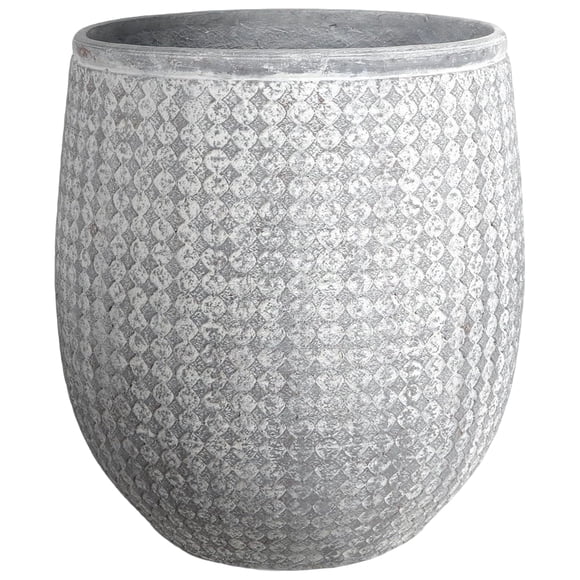 Worth 14.5" Round Planter, Lightweight Magnesium Oxide Cement Plant Pot, Grey