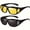 (Yellow+Black) 2pcs, variant on 1pc/2pcs of Night Vision Wrap-Around Sunglasses for Driving, Suitable for Outdoor Sports Like Cycling, Fishing, And Hiking. Unisex Fashion Eyewear for Day And Night Use