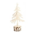 thumbnail image 2 of Christmas Tree 10.24inch Artificial Christmas Trees Mini Sisal Snow Frost Trees with Wooden Base European Style White Desktop Christmas Tree for Christmas Party Home Table Craft Decorations, 2 of 7