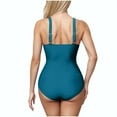 thumbnail image 5 of Fartey One Piece Swimsuit for Women Fashion Elegant Wrap Swim Suits 2025 High Waisted Tummy Control Slimming Bathing Suit Solid Color Beach Holiday Swimwear Blue S-2XL, 5 of 6
