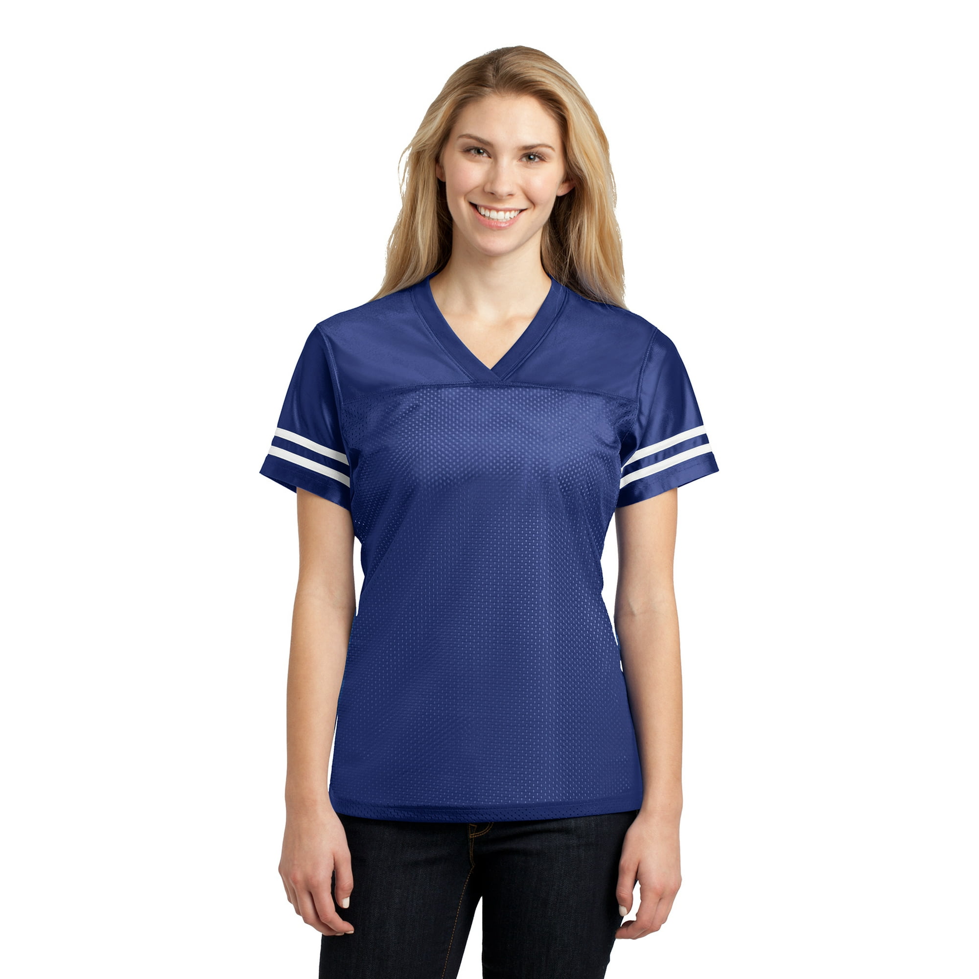 Ladies Football Replica Jersey Color True Royal/White Medium Size 