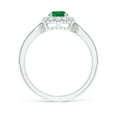 thumbnail image 2 of Angara Natural 0.45 Ct. Emerald with Diamond Halo Ring in 14K White Gold for Women (Ring Size: 11.5), 2 of 10
