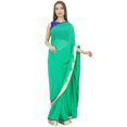 thumbnail image 3 of Atasi Ethnic Sea Green Women's Georgette Saree With Unstitched Blouse Piece, 3 of 7