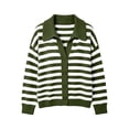 thumbnail image 4 of LUVDA Striped Knit Cardigan for Women Collared Button Up Sweater Colorblock Long Sleeve Casual Fall Top, 4 of 7