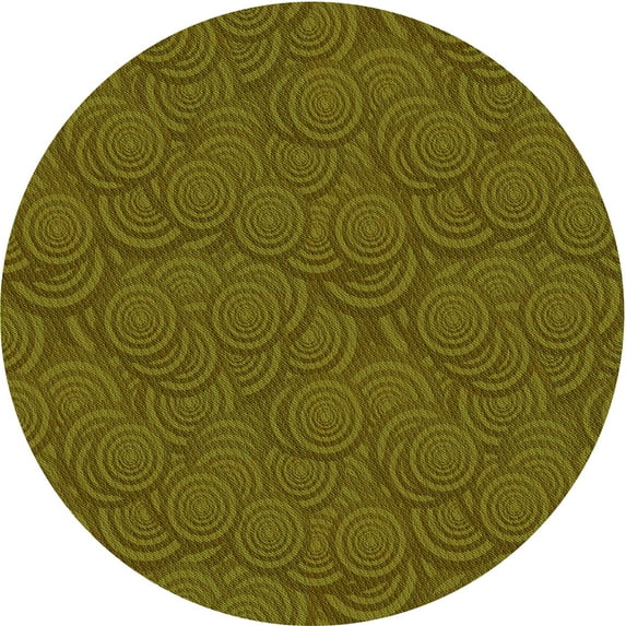 Ahgly Company Indoor Round Patterned Dark Bronze Brown Area Rugs, 6' Round