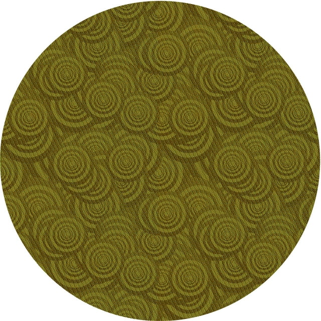 Ahgly Company Machine Washable Indoor Round Transitional Dark Bronze Brown Area Rugs, 3' Round