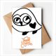 thumbnail image 1 of En forma de corazon de risa Bird proteger animales Nota en blanco del sobre de la tarjeta de agradecimiento, 1 of 4