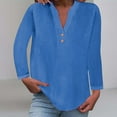thumbnail image 2 of T Shirts For Women Womens Tops Fashion Casual V Neck Button Up Short Sleeved Blouse, 2 of 6