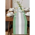 thumbnail image 4 of Green Grey Stripe Table Runner 70 Inches, Modern Art Horizontal Striped Bed Runner Dresser Scarves Tabletop for Indoor Outdoor Parties/Ceremony/Banquet, 13" x 70", 4 of 8