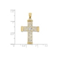 thumbnail image 3 of 10K Yellow Gold with Rhodium Cut-Out Cross Pendant, Polished, 29.2 mm, 3 of 6