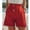 E_ Red, variant on PWPSG Elastic Waist Multi-Color Vertical Stripe Print Casual Bermuda Shorts, Refreshing Neat Straight Leg Shorts for Daily Commute Beige S