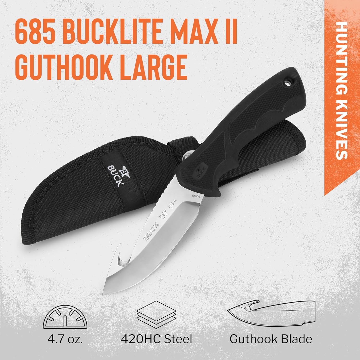 Buck Knives 685 BuckLite Max II Guthook Hunting Knife, 4