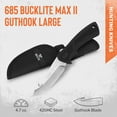 thumbnail image 6 of Buck Knives 685 Large BuckLite Max II Guthook Hunting Knife, 4" Fixed Blade, Rubber Handle, 4.7 oz, 6 of 8