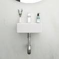 thumbnail image 3 of 13.6x11.6 Inch White Ceramic Rectangular Wall Mount Floating Bathroom Sink with Single Faucet Hole and Overflow , Modern Ceramic Countertop Sink for Small Bathroom, Laundry Room, White, 3 of 9