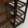 thumbnail image 5 of Casual Home Solid Wood 28" Wide Rolling Kitchen Island Trolley with Wine Rack and Drawer, 5 of 14