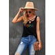 thumbnail image 3 of ABPHQTO Camiseta sin mangas con cuello de tiras cruzadas de corazones arcoíris negros para mujer, 3 of 5