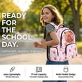 thumbnail image 6 of Xoenoiee Capybara Bow Strawberry Heart Print Backpack Daypack for Girls, Large Capacity 17 Inch School Bag Lightweight Portable Knapsack Shoulder Bookbag Rucksack Satchel for Student, 6 of 7
