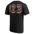 thumbnail image 3 of Men's LeBron James Black Los Angeles Lakers Sidesweep Name & Number T-Shirt, 3 of 3