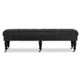 thumbnail image 2 of Linon Isabelle Upholstered 62" Long Bench Wood Legs in Charcoal Gray Fabric, 2 of 8