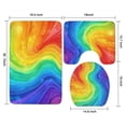 thumbnail image 3 of Colorful Tie Dye Wave Pattern Bathroom Rugs Sets 3 Piece,Toilet Cover Set,Absorbent Non Slip Bathroom Mats Sets with U-Shaped Contour Rug Toilet Rug Set, 3 of 5