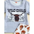 thumbnail image 6 of Bagilaanoe 2pcs Toddler Baby Boy Short Pants Set Short Sleeve Cartoon Letter Print T Shirt Tops + Shorts 6M 12M 18M 24M 3T Kids Casual Summer Outfits, 6 of 9
