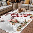 thumbnail image 2 of Fsddascl Grey Christmas Outdoor Rug for Patio/Deck/Porch, Non-Slip Large Area Rug 5 x 8 Ft, Xmas Snowman Tree Snowflake Birds Indoor Outdoor Rugs Washable Area Rugs, Camping Rug Carpet Runner, 2 of 5