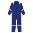 thumbnail image 3 of Moggemol Men's 100% Cotton Work Overalls Reflective Strips Jumpsuit Dustproof Dungarees Coveralls Blue XL/175, 3 of 7
