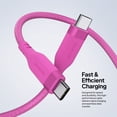 thumbnail image 3 of Powertek USB-C to USB-C Fast Charging Cable, 60W, 6 ft, Carbon Design Texture, Pink, 3 of 7