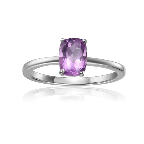 Amethyst Cushion Solitaire Ring
