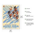 thumbnail image 2 of Swiss Alpes and Jura Mountains - Winter Ski Sports - Paris-Lyon-Mediterrannee (PLM) - Vintage Railroad Travel Poster by Éric de Coulon c.1932 - Master Art Print 10in x 14in, 2 of 4