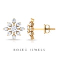thumbnail image 2 of Rosec Jewels Natural Diamond Statement Floral Stud Earrings for Women, 14K Yellow Gold, 2 of 7