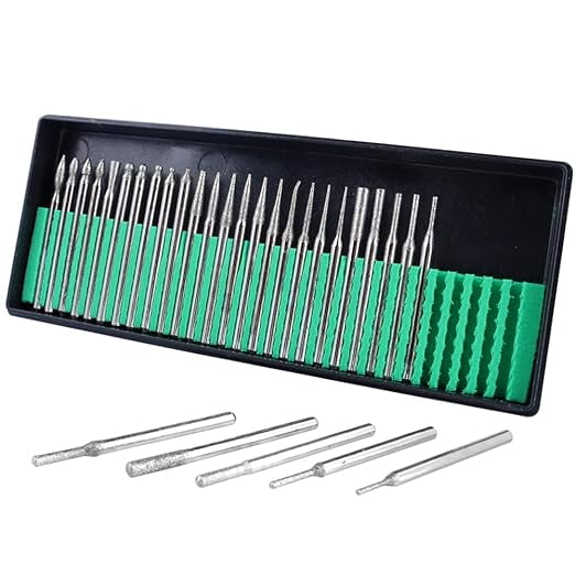 30Pcs Diamond Drill Bits, Silver High Hardness Durability Grinding Drill Bits for The Grinding of The Mold and The Grinding of The Inner Hole are The Most Important Tool in Jewelry Making
