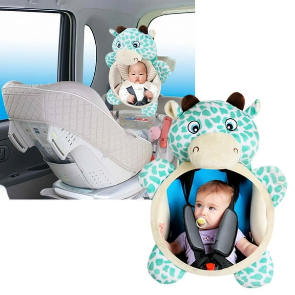 NOGIS Baby Car Mirror for Back Seat | View Your Child in Rear Facing Car Seat | See Children or Pets in Backseat | Crash Tested Best Infant Safety Double-Strap Mirror | Wide Angle | Shatterproof
