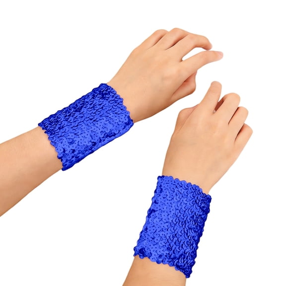 Stylish Party Sparkly Blingbling Sequin Arm Sleeves Color Blue Size One Size