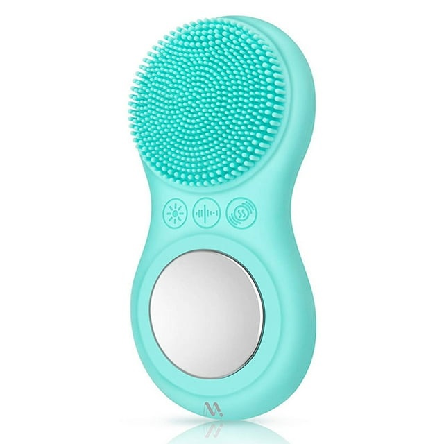 Brosse de Nettoyage Facial Électrique Étanche Brosse à Récurer Rechargeable USB en Silicone avec Nettoyage en Profondeur, Massage, 3 Modes de Vibration