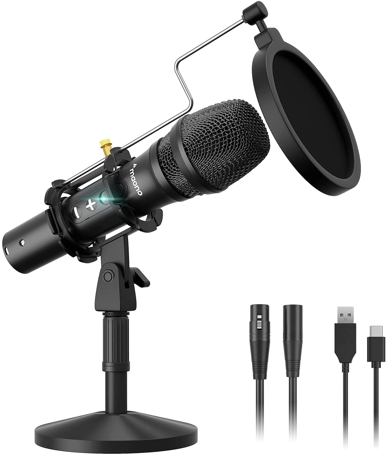 minstens Dankbaar Manuscript USB/XLR Podcast Dynamic Microphone, Studio Mic Kit with Volume Control,  Shock Mount, Pop Filter, Ideal for Vocal, Instruments Recording, Voice  Over, Live Streaming (HD300T) - Walmart.com