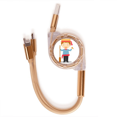 thumbnail image 1 of Blue White Stripe Italia Cartoon Cable de carga telescópico múltiples USB tres en uno, 1 of 3