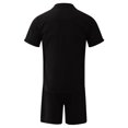 thumbnail image 3 of Vedolay Mens Short Set Men's Polo Shirt and Shorts Set Summer Outfits Fashion Short Sleeve Polo Suit for Men,Black L, 3 of 5