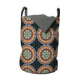 thumbnail image 1 of Abstract Laundry Bag, Colorful Floral Pattern Designed Ornamental Mandala Motifs Image, Basket with Handles Drawstring Closure for Laundromats, 13" x 19", Charcoal Grey and Multicolor, by Ambesonne, 1 of 4