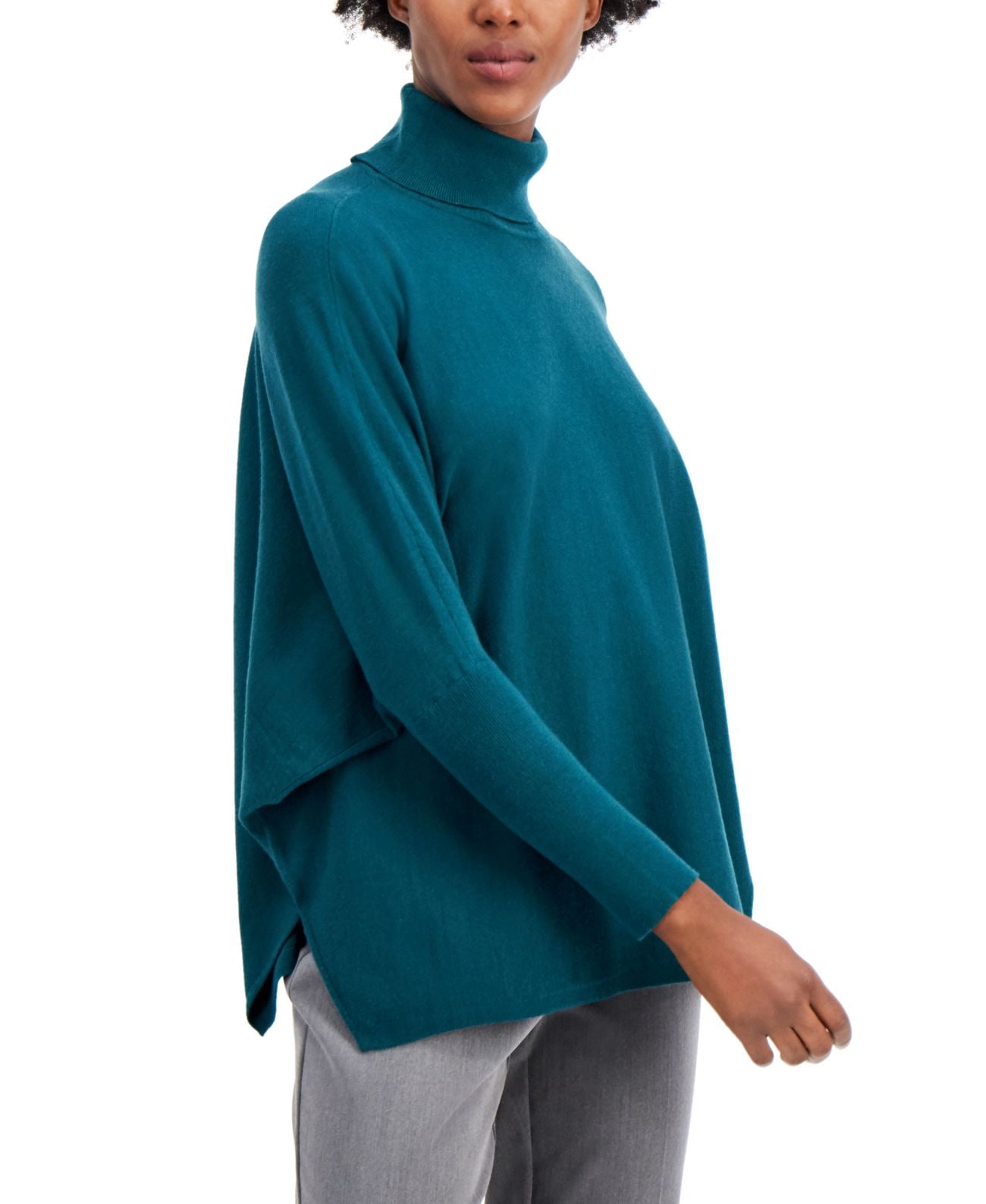 Alfani Womens Sweater Teal Small Drop 