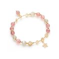 thumbnail image 1 of Rosa rosa polvo cristal cuarzo piedra Natural pulsera Streche pulsera cordón elástico cuentas amantes regalo mujer LingWen 1327533221559, 1 of 5