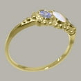 thumbnail image 3 of LBG British Made Spectacular 18k Yellow Gold Natural Opal & Tanzanite Womens Statement Ring - 33 size options - Size 10.5, 3 of 5
