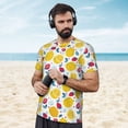 thumbnail image 4 of Wukai Strawberry Lemon Print Men's Short-Sleeved Mesh T-Shirt,Quick-Dry Short Sleeve Workout T-Shirt-Medium, 4 of 8