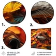 thumbnail image 3 of Designart "Autumn Beaver Wonders III In Brown and Yellow"Nursery Teddy Bear's Metal Wall Art Brown Nursery Living Room Wall Art, 3 of 6